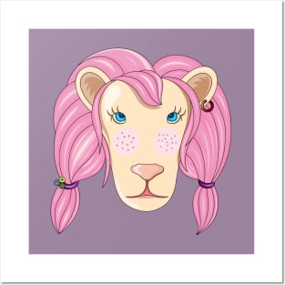 Pink Lion Posters and Art